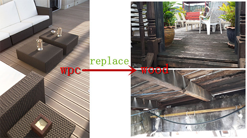 Verschiedene WPC-Terrassendielen